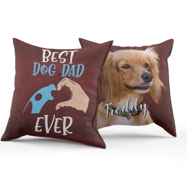 Custom Photo two sided-pillow Best Dog Dad Ever Cushion (Creator Uploaded)