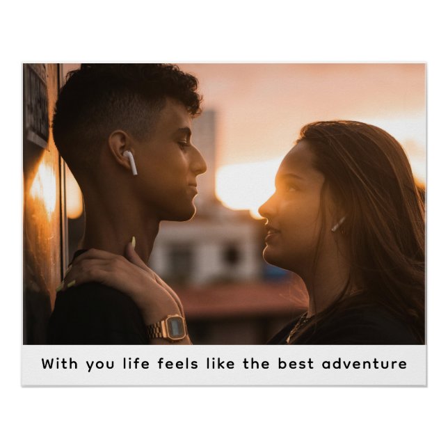 Custom Photo Typewriter Style Personalized Caption Poster (Front)