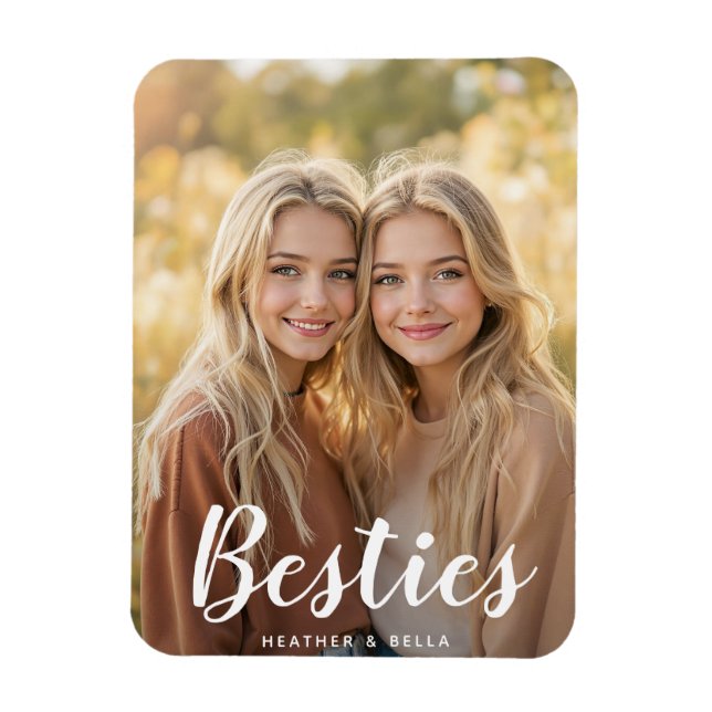 Custom Photo Typography Bestie Magnet (Vertical)
