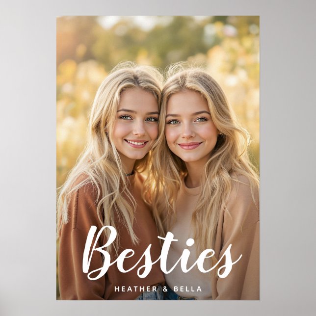 Custom Photo Typography Bestie Poster (Front)