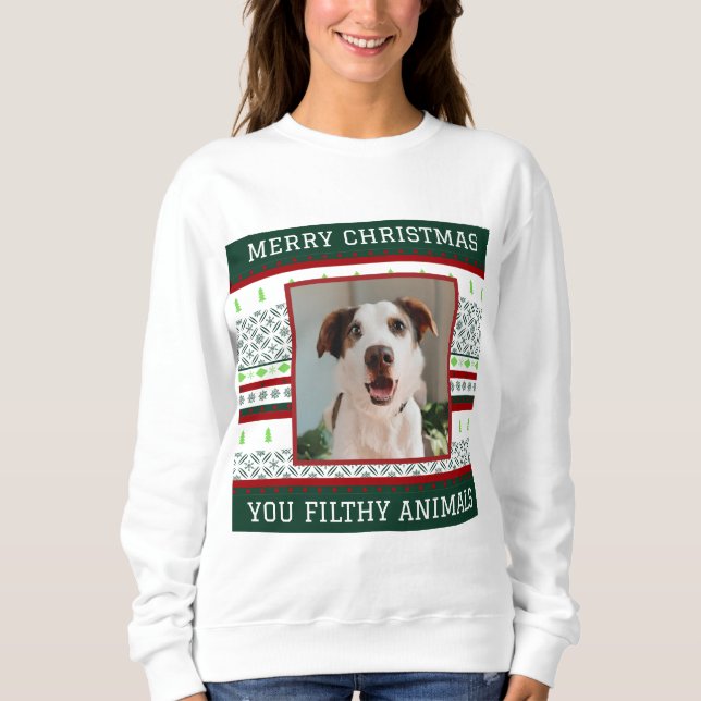 Custom Photo Ugly Christmas Sweater Funny Xmas (Front)