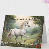 Custom Photo Unicorn Birthday Card for Young Girl 