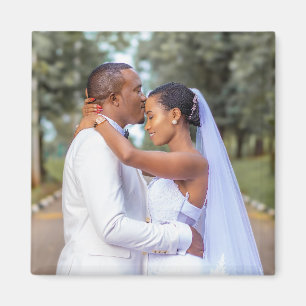 Custom photo unique modern wedding magnet