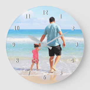 Custom Photo - Unique Your Own Design - Best DAD Large Clock