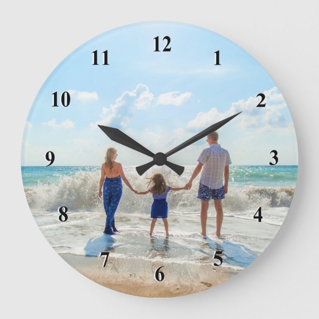 Custom Photo  Unique Your Own Design Personalised Large Clock (Front)