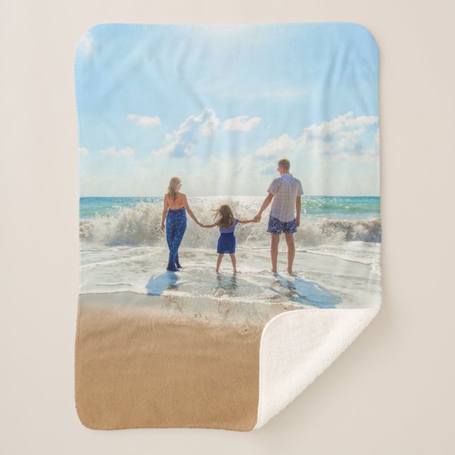 Custom Photo - Unique Your Own Design Personalised Sherpa Blanket (Front)
