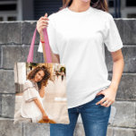 Custom Photo Upload Design Your Own Double Sided T Tote Bag<br><div class="desc">Custom Photo Upload Design Your Own Double Sided Tote Bag</div>