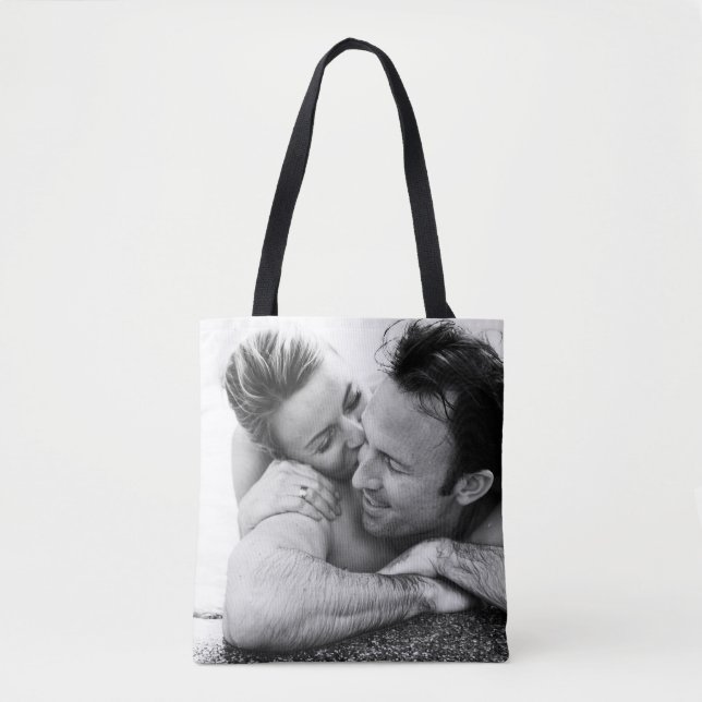 Custom Photo Upload Design Your Own Double Sided Tote Bag (Front)