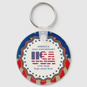 Custom Photo USA Military - Veteran & Memorial Day Key Ring