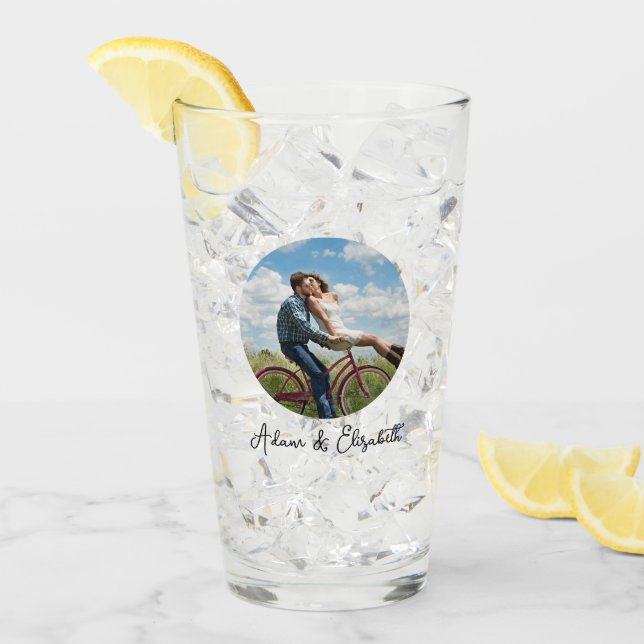 Custom Photo Valentines Couple Gift Love Modern Glass (Front Ice)