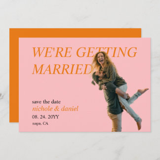 Custom Photo Vibrant Chic Wedding Save the Date Invitation