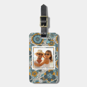 Custom Photo Vintage floral pattern Luggage Tag