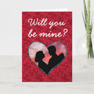 Custom Photo Vintage Will You Be Mine Valentine Card