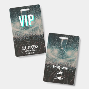 Custom PHOTO VIP All Access Concert Crowd ID Badge