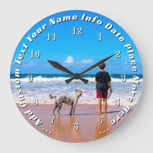 Custom Photo Wall Clock Personalised Text