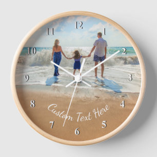 Custom Photo Wall Clock with Your Photos and Text