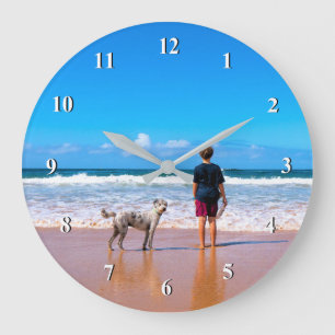 Custom Photo Wall Clock Your Pets Design - Summer