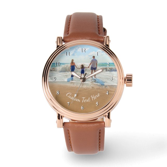 Custom Photo Watch Gift with Your Photos and Text (Front)