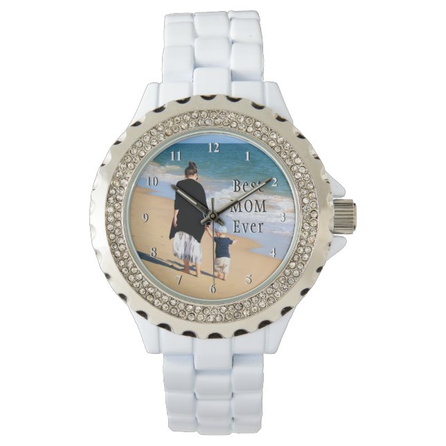 Custom Photo Watch Gift Your Photos Best Mum Ever (Front)
