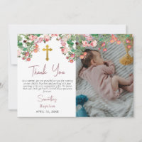 Custom Photo Watercolor Rose Garden Girl Baptism 