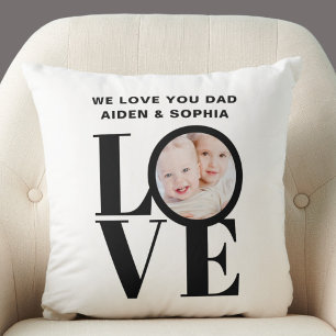 Custom Photo We Love You Dad Father's Day  Cushion