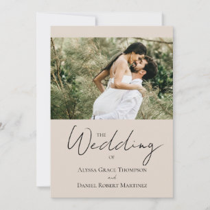 Custom Photo Website neutral aesthetic Wedding Invitation