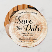 Custom photo website Wood Slice Rustic Wedding 