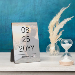 Custom Photo Wedding Anniversary Date Elegant Plaque