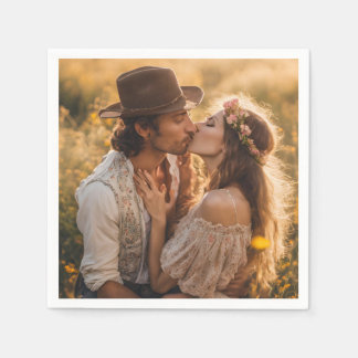 Custom Photo Wedding Engagement Napkin