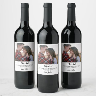  Custom Photo Wedding Favours engagement  Wine Label