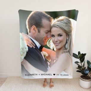 Custom Photo Wedding Fleece Blanket
