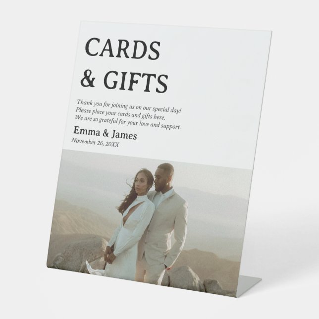 Custom Photo Wedding Gift and Card Table Sign (Front)