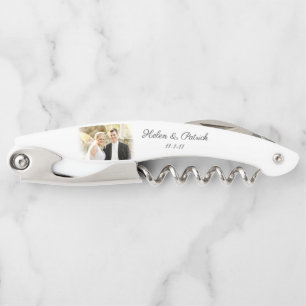 Custom Photo Wedding Groomsman Favour Corkscrew