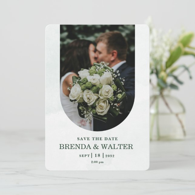 Custom photo wedding  invitation (Standing Front)