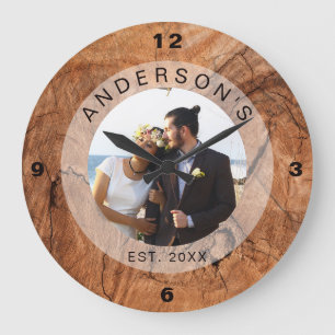 Custom Photo Wedding Large Clock
