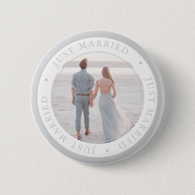 Custom photo wedding occasion simple 6 cm round badge (Front)