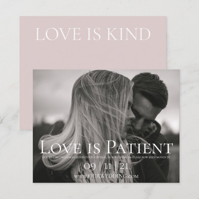 Custom Photo Wedding Postponement Announcement (Front/Back)