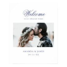Custom Photo Wedding Rehearsal Dinner Welcome Post