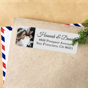 Custom Photo Wedding Return Address