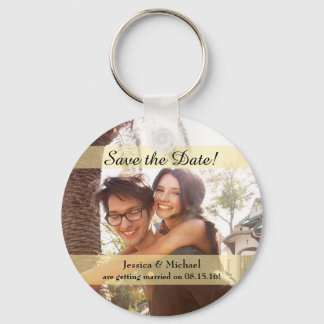 Custom Photo Wedding Save the Date Key Ring