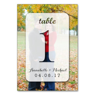 Custom Photo Wedding Table Number Card 1