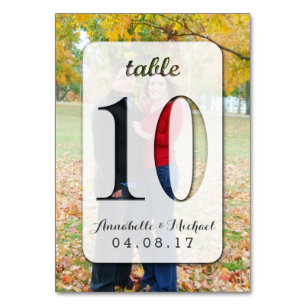 Custom Photo Wedding Table Number Card 10