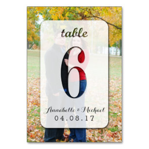 Custom Photo Wedding Table Number Card 6