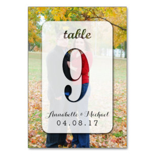 Custom Photo Wedding Table Number Card 9