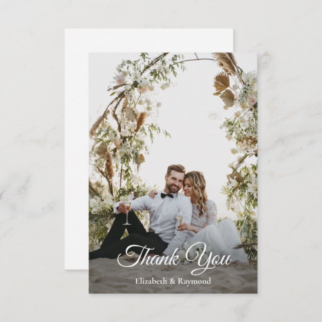 Custom Photo Wedding  Thank You Card (Front/Back)