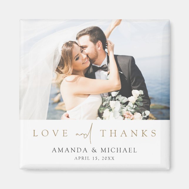 Custom Photo Wedding Thank You Fridge Magnet (Front)