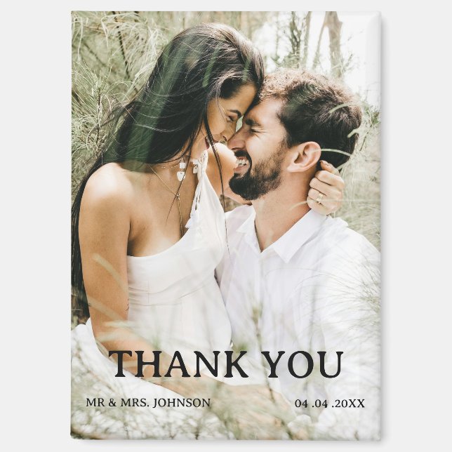 Custom Photo Wedding Thank You Magnet (Front)