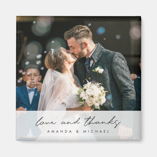 Custom Photo Wedding Thank You Magnet (Front)