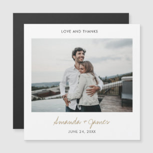 Custom Photo Wedding Thank You Magnet Template