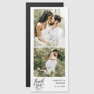 Custom Photo Wedding Thank You Magnetic Card